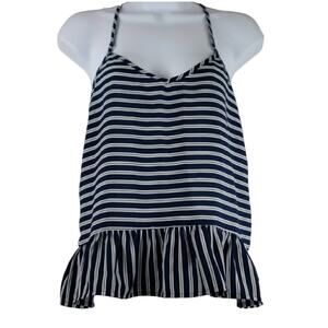 Abercrombie and Fitch Navy White Striped Spaghetti Strap Racerback Tank XS